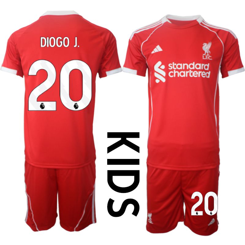 Youth 2025-2026 Season Club Liverpool home red #20 Soccer Jersey